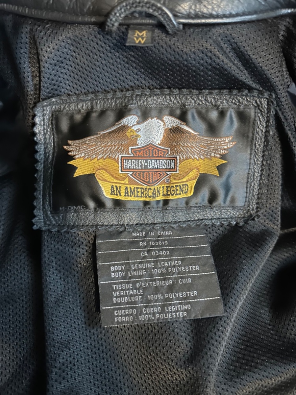 Harley Davidson Black Leather Jacket - Picture 4 of 9